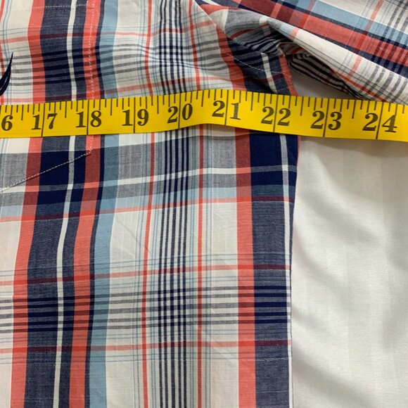 Nautica Men’s Long Sleeve Red & Blue Checked Shirt – Size Large - Picture 10 of 14